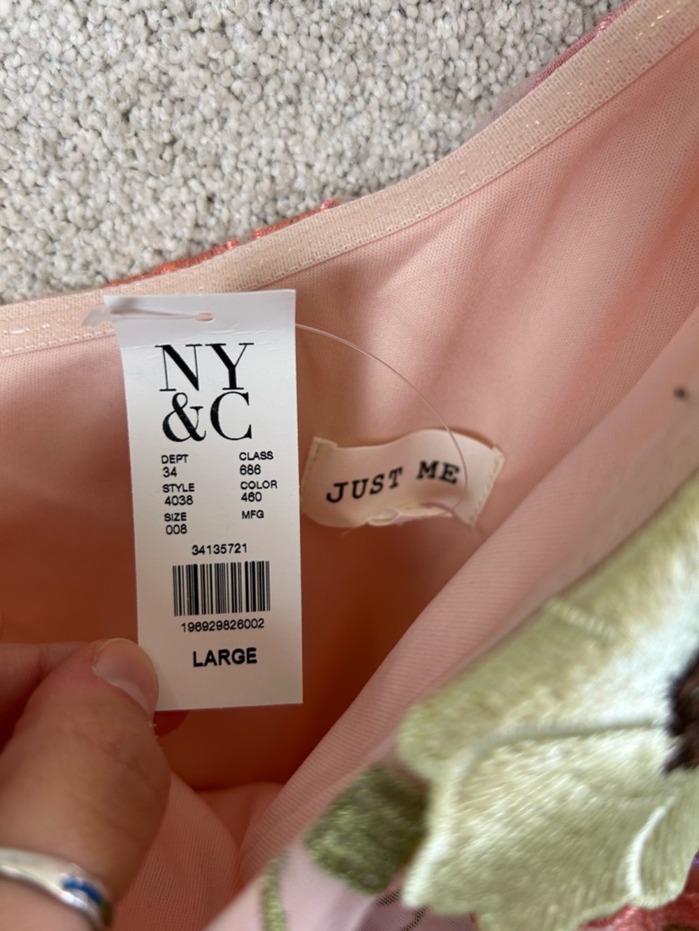 NEW YORK AND COMPANY
One Shoulder 3d Floral Tulle Dress In Blush Just Me - Picture 6 of 7